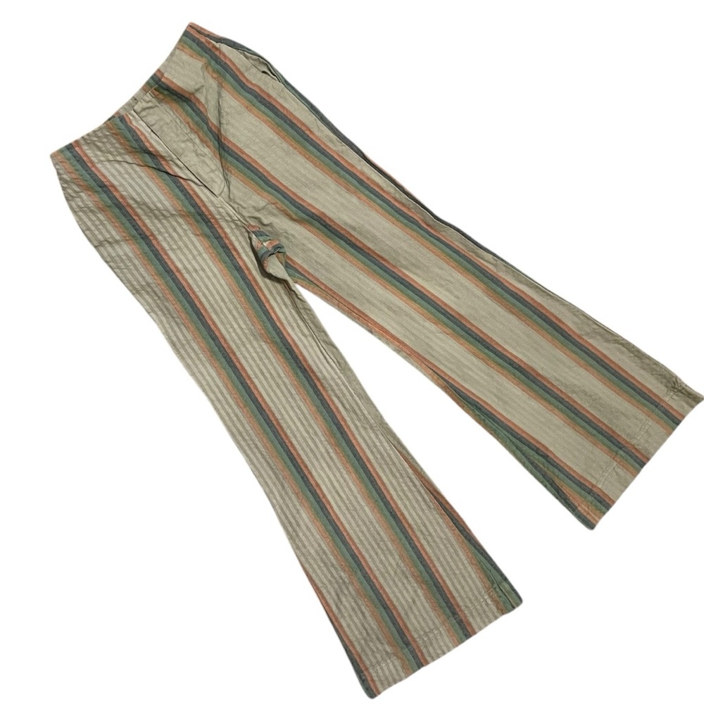 Free People Olive Rainbow Flare Pants - Size 4